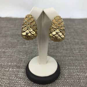 Vintage Givenchy Paris Signed Gold Tone Earrings